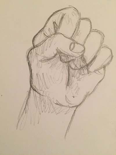 Fist, Hand, Pencil, Sketch, Hand Study