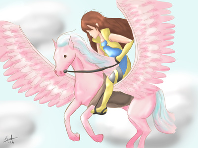 Pegasus Rider: Fire Emblem, Digital Art, Photoshop