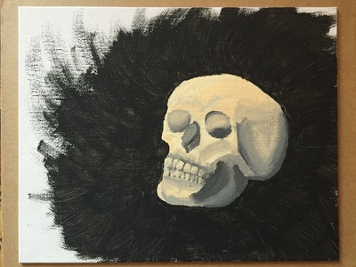 Paint, Acrylic, Skull, Study, Concept